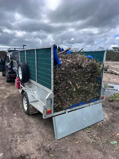 Trailer loaded with garden green waste
